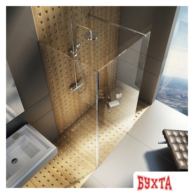 Душевой уголок Ravak Walk-In Corner 120x90 (черный/прозрачное) 3