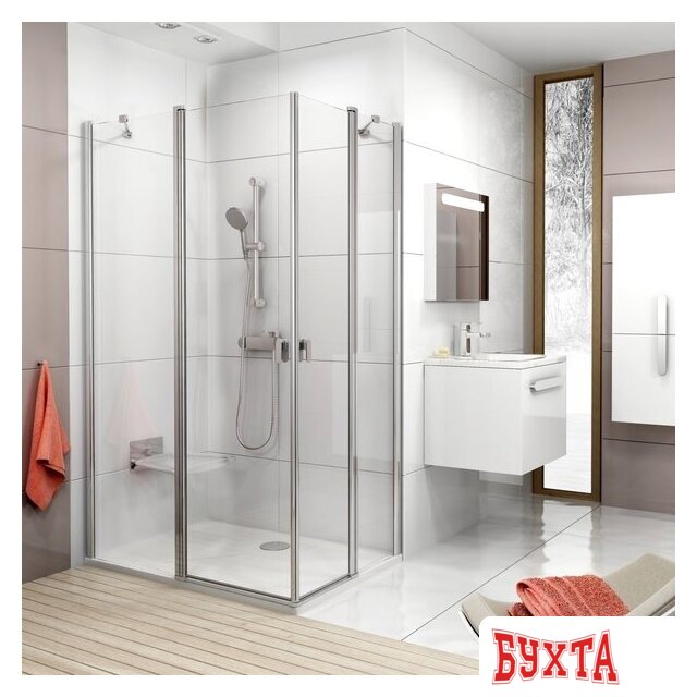 Душевой уголок Ravak Chrome CRV2+CRV2 120x120 (прозрачный/белый) 3