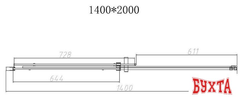 Душевая дверь Vincea Dice VDS-4D140CLB 4