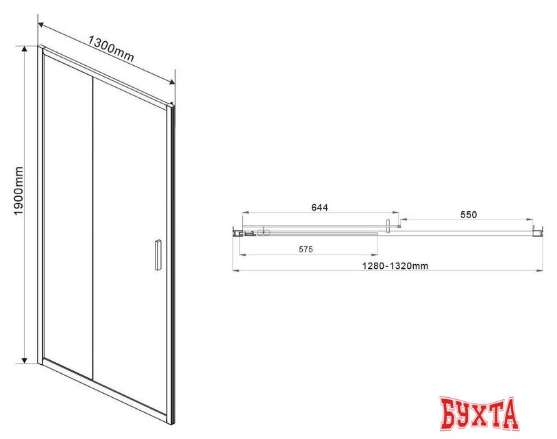 Душевая дверь Vincea Garda VDS-1G130CLG 5