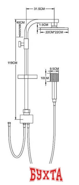 Душевая система Wisent WP3500-2 5