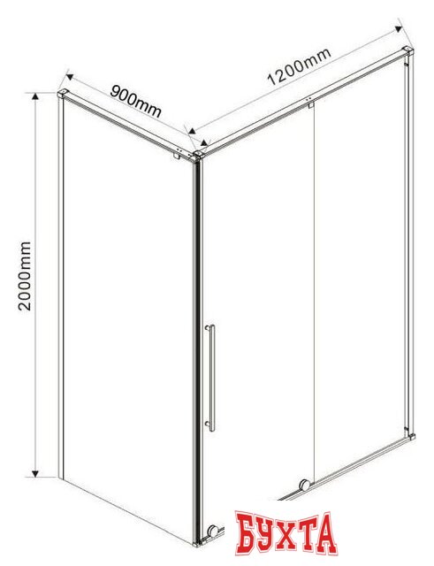 Душевой уголок Vincea Arno VSR-1A9012CLB 2