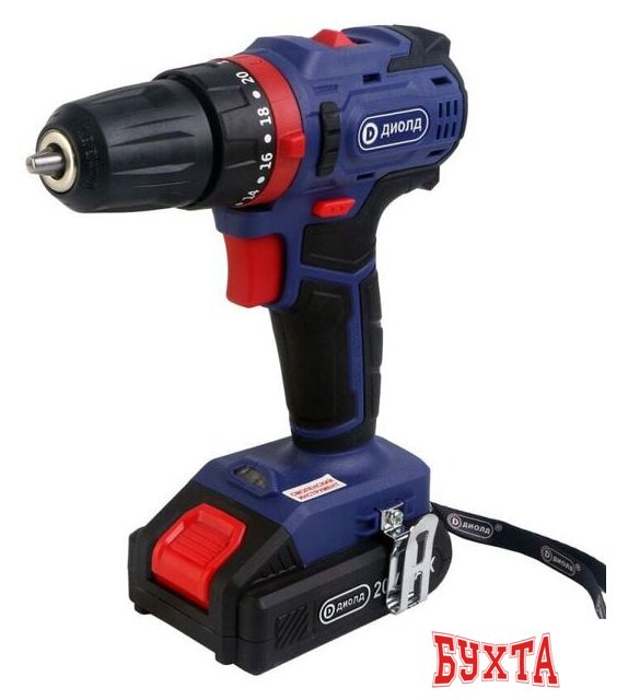 Ударная дрель-шуруповерт ДИОЛД ДЭА-20 ЛИ-02 У 10300010 (с 2-мя АКБ, кейс) 3