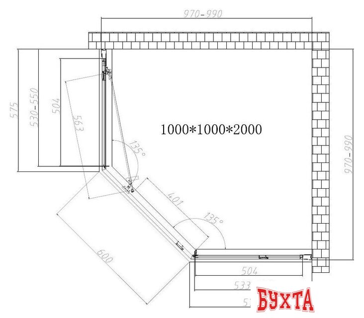 Душевой уголок Vincea Show VSP1-4SH100CLB 5