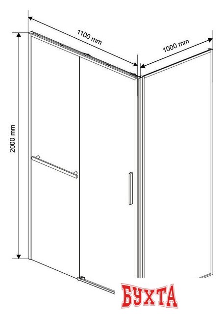 Душевой уголок Vincea Slim Soft VSR-1SS1011CLGM 4