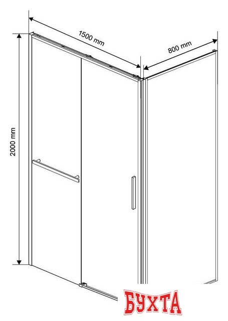 Душевой уголок Vincea Slim Soft VSR-1SS8015CLGM 4