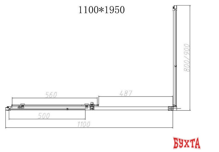 Душевой уголок Vincea Slim-N VSR-4SN8011CLG 4