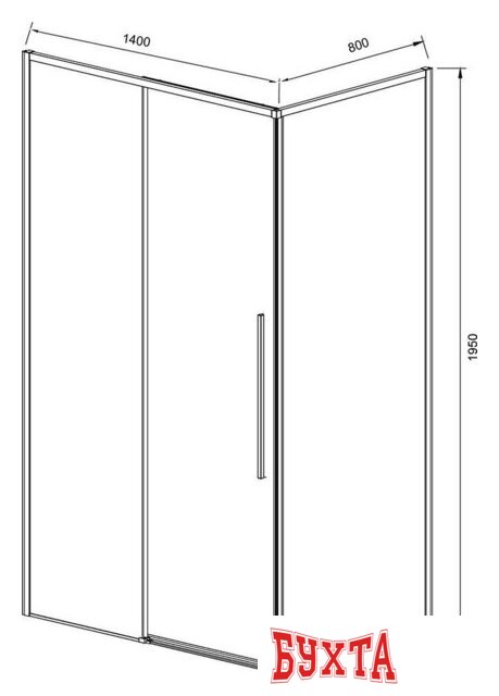 Душевой уголок Vincea Slim-N VSR-4SN8014CLB 5