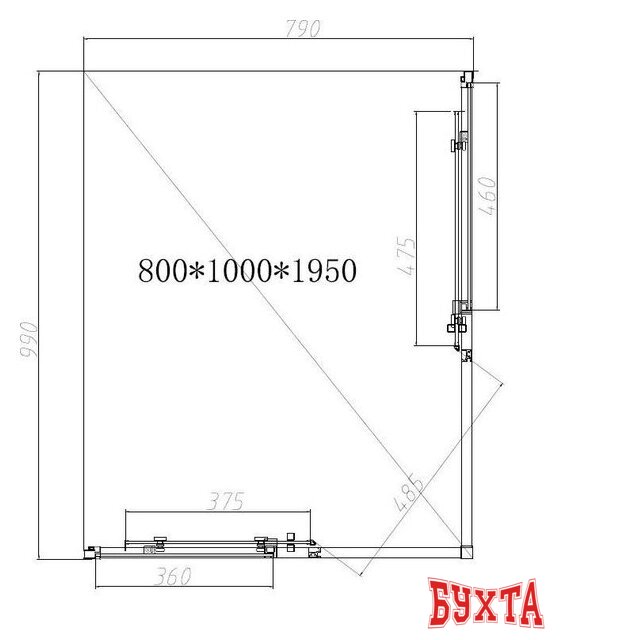 Душевой уголок Vincea Slim-N VSS-4SN8010CGB 4
