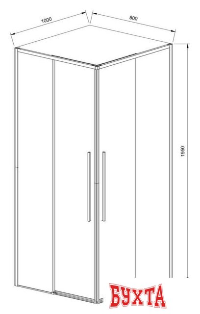 Душевой уголок Vincea Slim-N VSS-4SN8010CLB 3