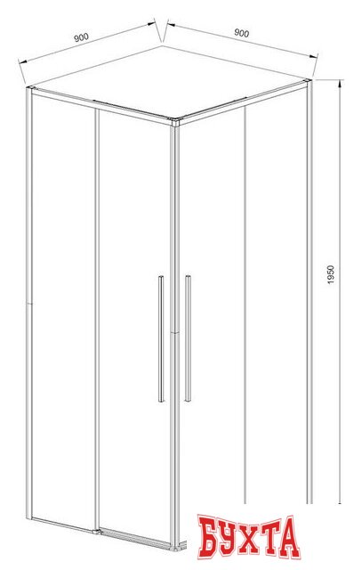 Душевой уголок Vincea Slim-N VSS-4SN900CGB 3