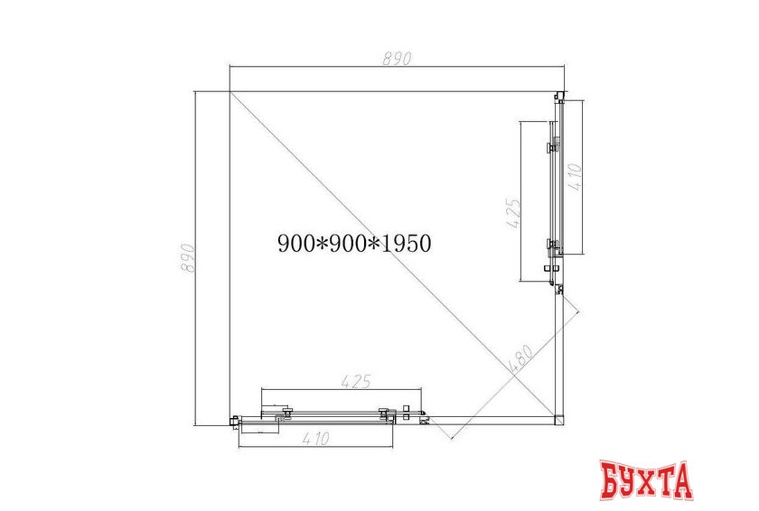 Душевой уголок Vincea Slim-N VSS-4SN900CL 5
