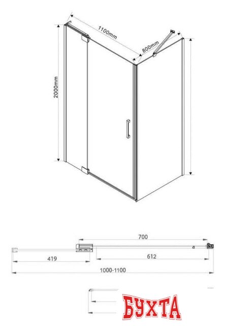 Душевой уголок Vincea Extra VSR-1E101180CL (хром/прозрачное) 5
