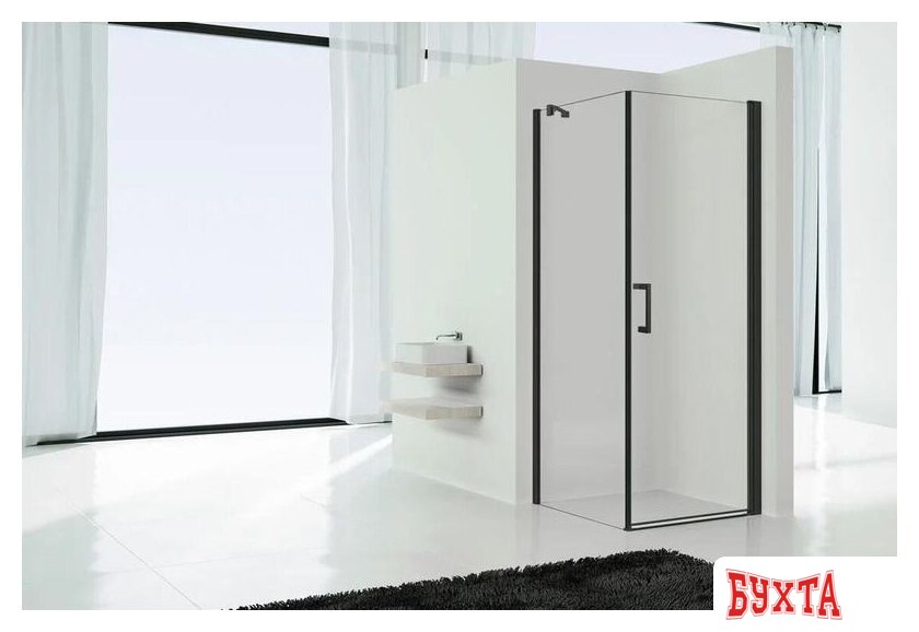Душевой уголок Vincea Orta VSR-1O9090CLB (черный/прозрачное) 2