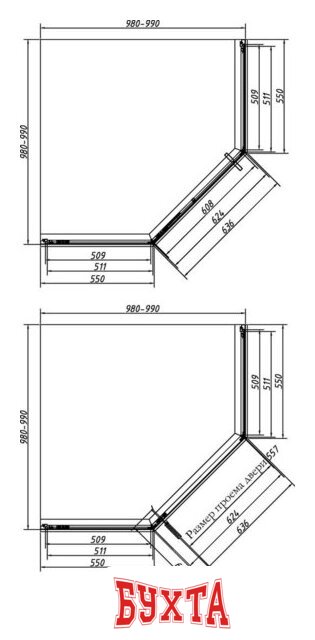 Душевой уголок Vincea Slim-N VSP-4SN100CL 4