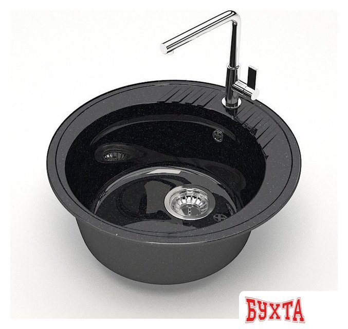 Кухонная мойка MARRBAXX Карельский камень модель 6/Q4 F006Q004 (черный) 2