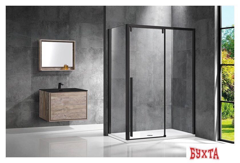 Душевой уголок Vincea Lugano VSR-1L1012CLB-1 (черный/прозрачное) 2
