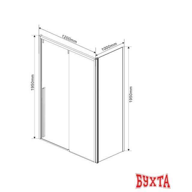 Душевой уголок Vincea Lugano VSR-1L1012CLB-1 (черный/прозрачное) 5