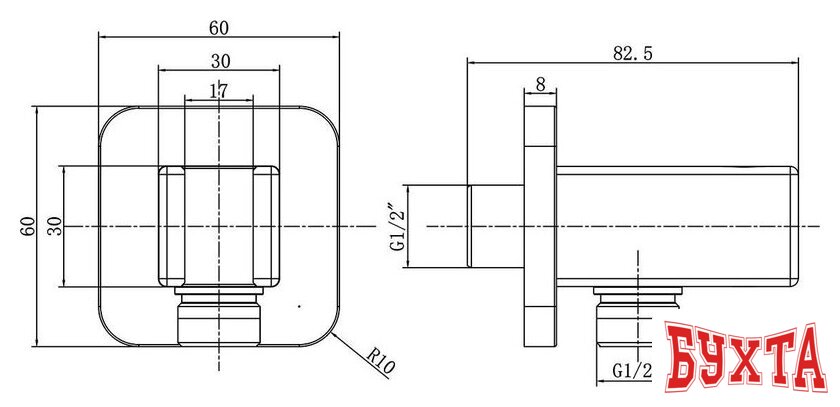 Держатель душевой лейки с подключением Vincea VSC-32GM 2