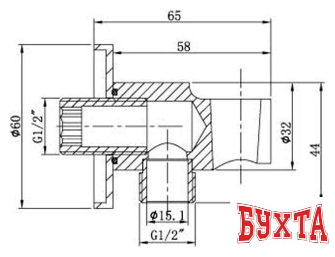 Держатель душевой лейки с подключением Vincea VSC-31GM 2