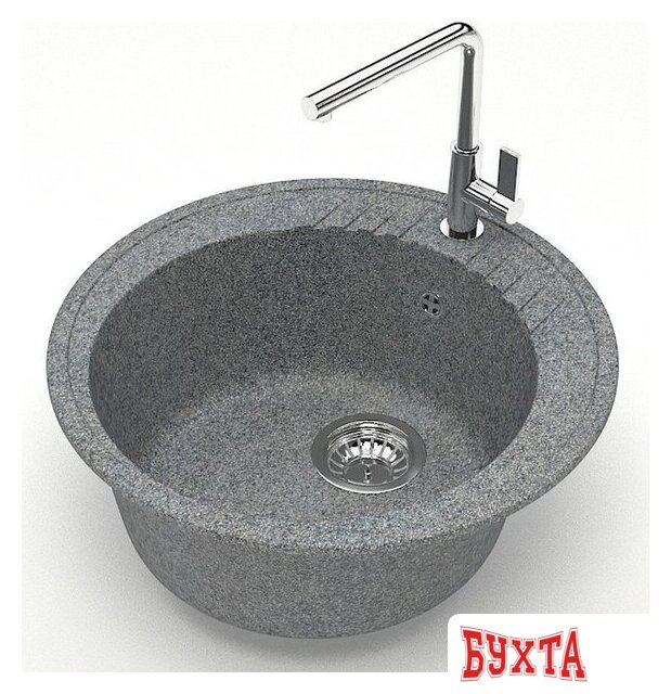 Кухонная мойка MARRBAXX Карельский камень модель 6/Q8 (серый/темно-серый) 2