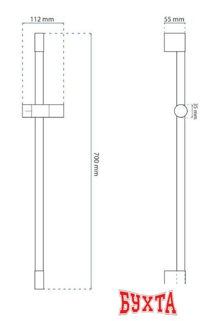Душевая штанга Rea 01 Chrome P5982 3