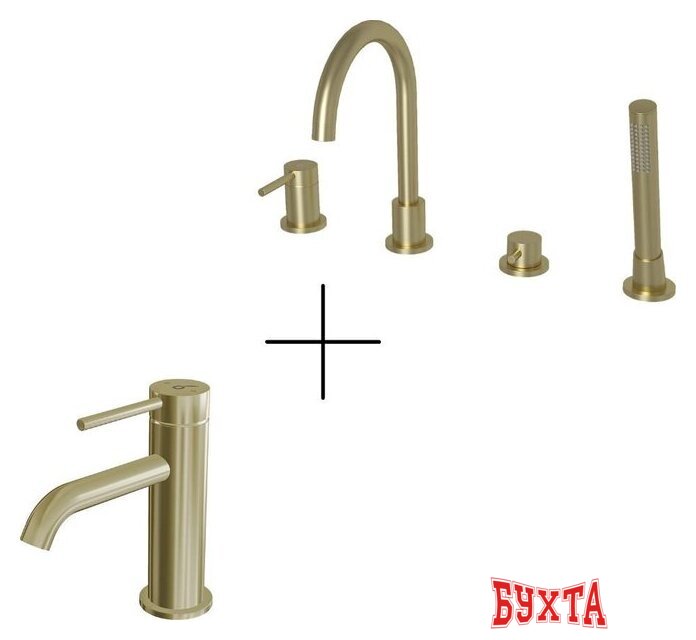 Комплект смесителей Oliveeka OL-669017+88139017-BG (золотой матовый)