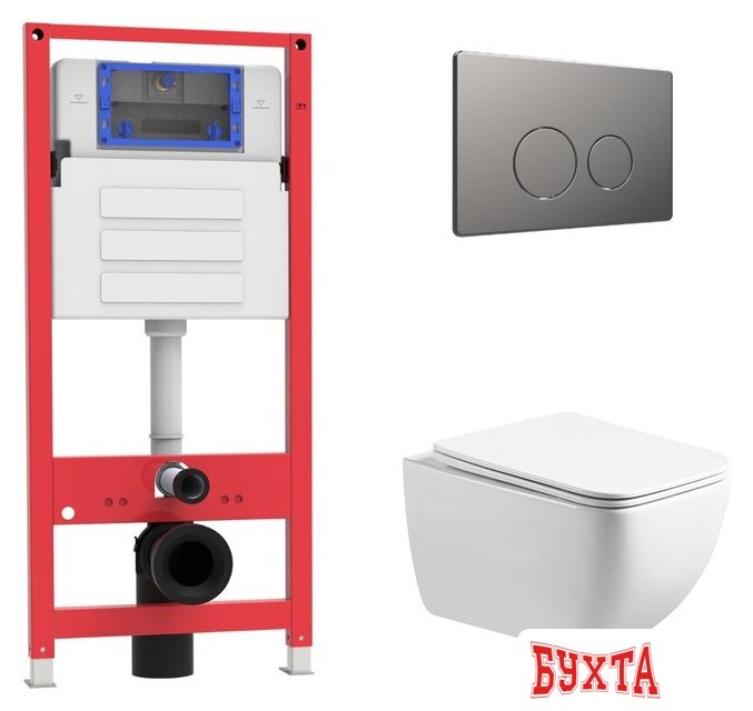 Унитаз подвесной Oliveeka OL-MQ1216R22-BGM (матовый оружейный) 1