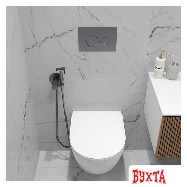 Унитаз подвесной Oliveeka OL-MQ-003 + OL-6016 + OL-R22-BGM (матовый оружейный металл) 3