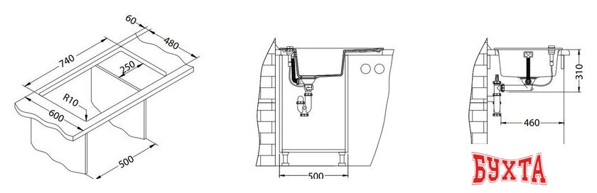 Кухонная мойка Alveus Formic 30 (галька) 3