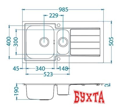 Кухонная мойка Alveus Line Maxim 10 FS 2