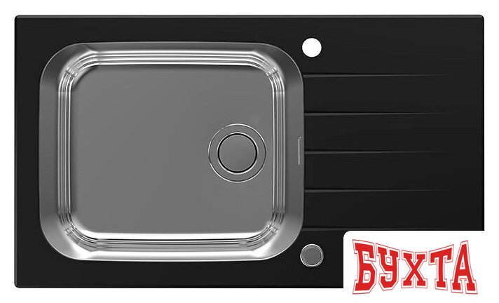 Кухонная мойка Alveus Glassix Up 40 (черный/нержавеющая сталь)