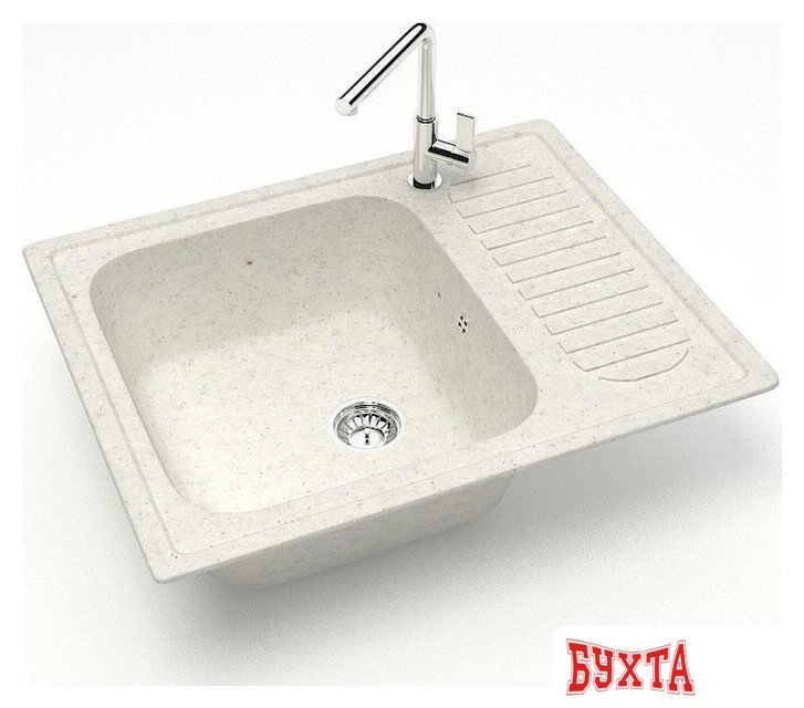 Кухонная мойка MARRBAXX Карельский камень модель 15/Q7 F015Q007 (хлопок/белый) 2