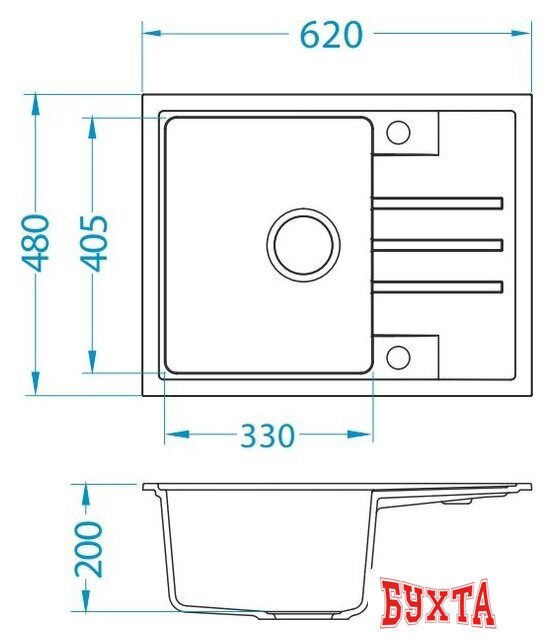 Кухонная мойка Alveus Intermezzo 30 Beige G55 3