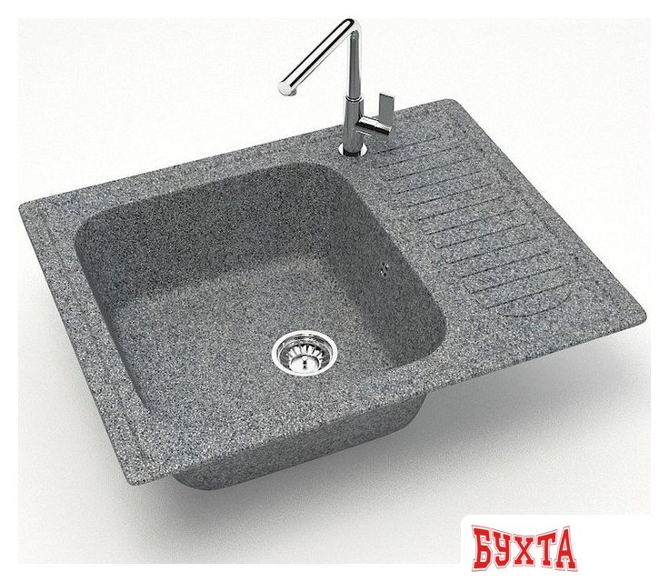 Кухонная мойка MARRBAXX Карельский камень модель 15/Q8 F015Q008 (серый/темно-серый) 2