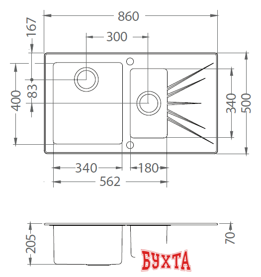 Кухонная мойка Alveus Karat 20 Black Right [1103659] 2