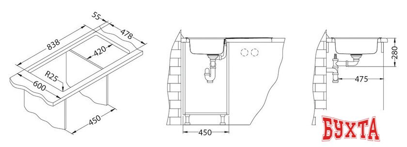 Кухонная мойка Alveus Line 20 Leinen 4