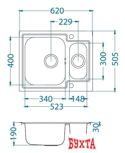 Кухонная мойка Alveus Line Maxim 50 FS 3