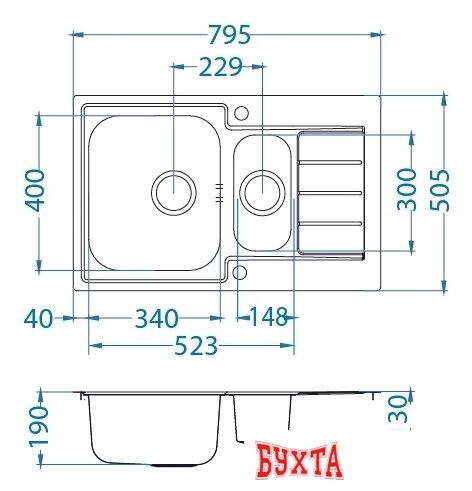 Кухонная мойка Alveus Line Maxim 70 FS 3