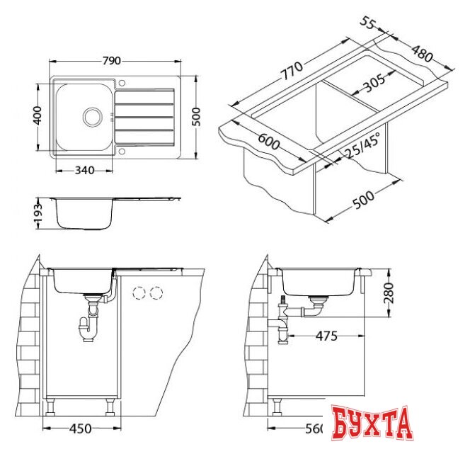 Кухонная мойка Alveus Line Maxim 80 3