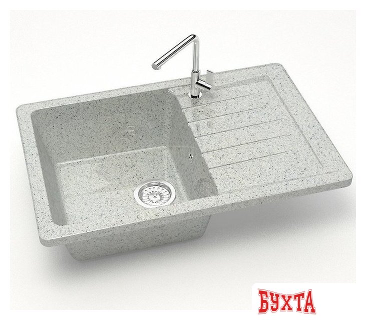 Кухонная мойка MARRBAXX Карельский камень модель 16/Q10 F016Q010 (серый/светло-серый) 2