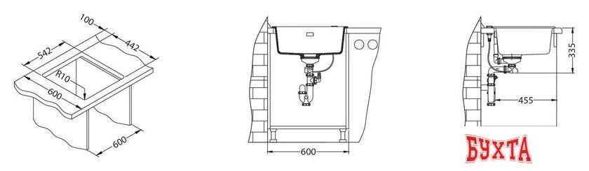 Кухонная мойка Alveus Quadrix 50 (галька) 4