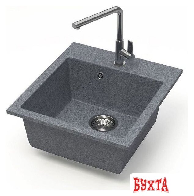 Кухонная мойка MARRBAXX Карельский камень модель 38/Q8 F038Q008 (серый/темно-серый) 2