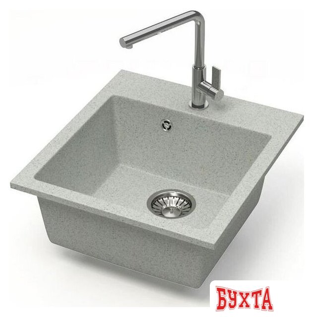 Кухонная мойка MARRBAXX Карельский камень модель 38/Q10 (серый/светло-серый) 2