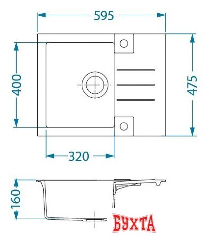 Кухонная мойка Alveus Rock 30 Beige G55 3