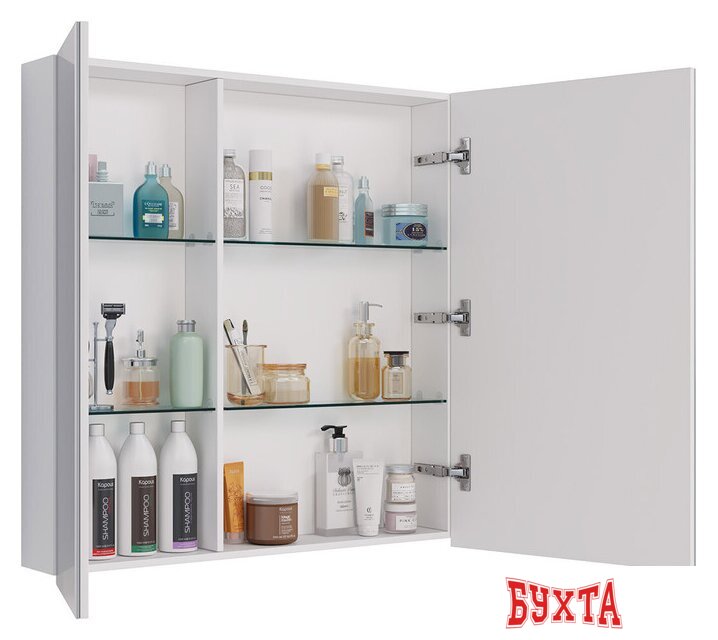 Мебель для ванных комнат Lemark Шкаф с зеркалом Universal 80 LM80ZS-U (белый глянец) 3