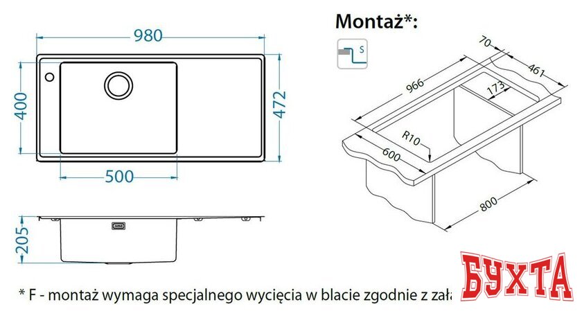 Кухонная мойка Alveus Stricto 30 1149536 2