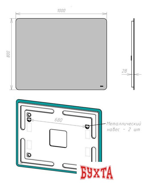 Мебель для ванных комнат Lemark Зеркало Ecos 100x80 LM100Z 3