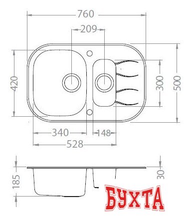 Кухонная мойка Alveus Wave 30 Black [1102730] 2