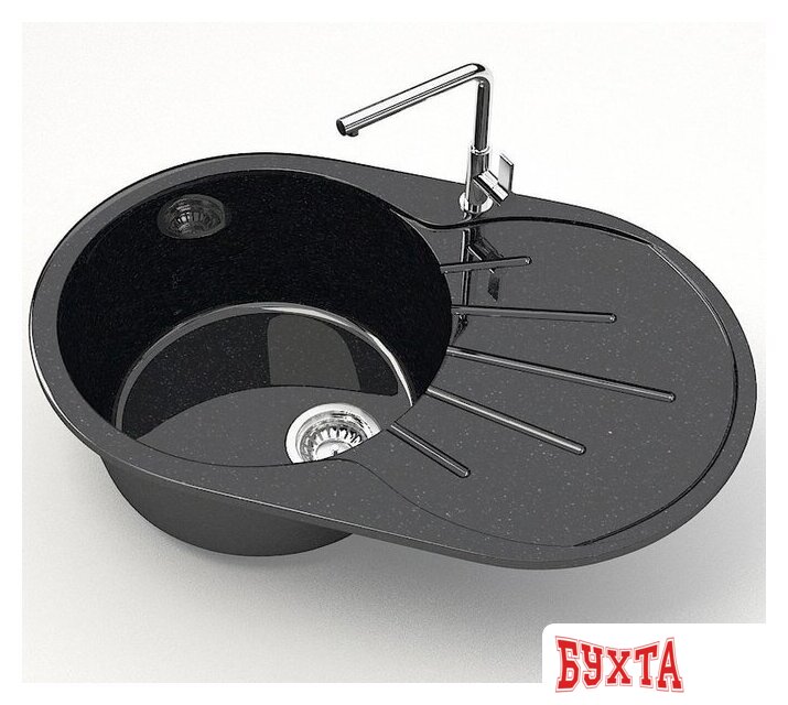 Кухонная мойка MARRBAXX Карельский камень модель 110/Q4 F110Q004 (черный) 2